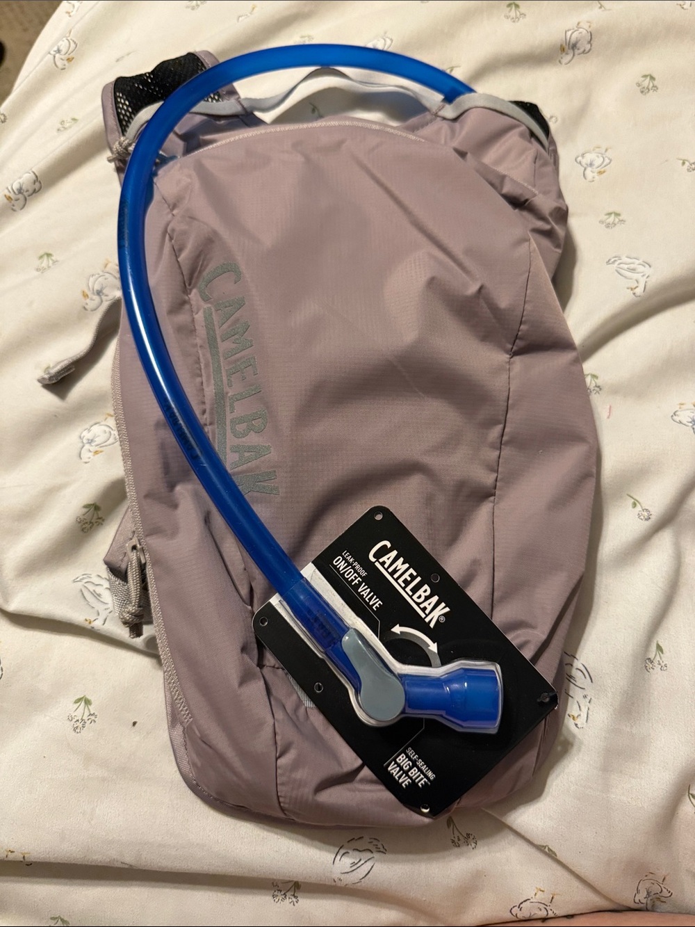 Camelbak Men's Hydration Pack in Dusty Mauve with Blue Tubing New